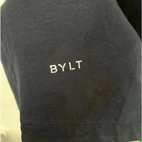 BYLT‎ Drop Cut Wide Neck Lux Short Sleeve Activewear T-Shirt Sz XL Navy - Picture 6 of 7
